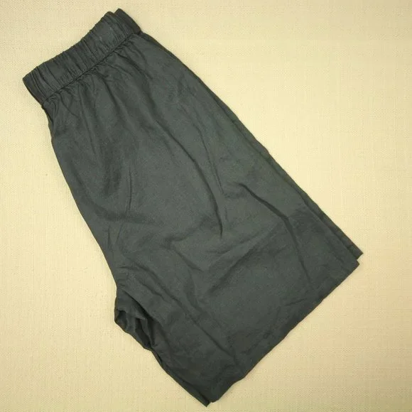 Eileen Fisher Mid Thigh Shorts Women's Size XXS Pull On Graphite Gray Linen NWT